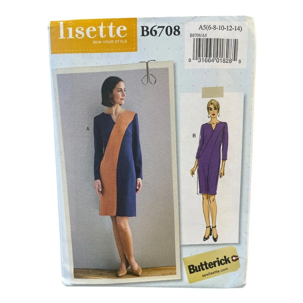 Lisette B6708 Misses Dress Sewing Pattern Size 6-14 Modern Style